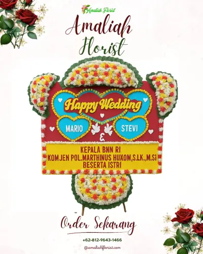 Karangan Papan Bunga Pernikahan di Jagalan